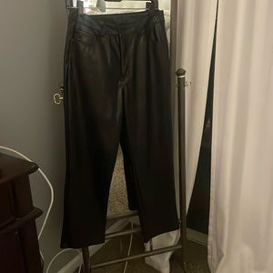 High waisted leather pants